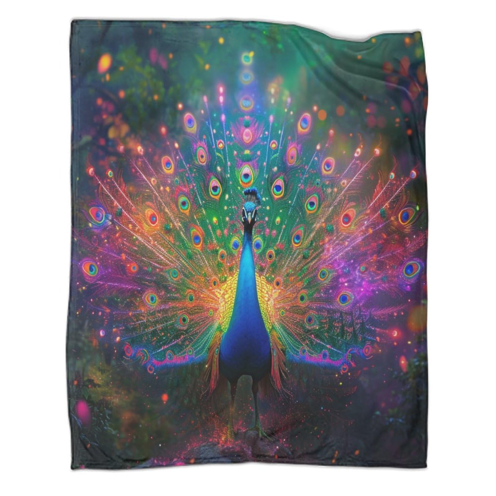 UENDOKRNN Peacock Blanket 3D Soft Warm Flannel for Kids Boys Adults 80x90inch(200x230cm)