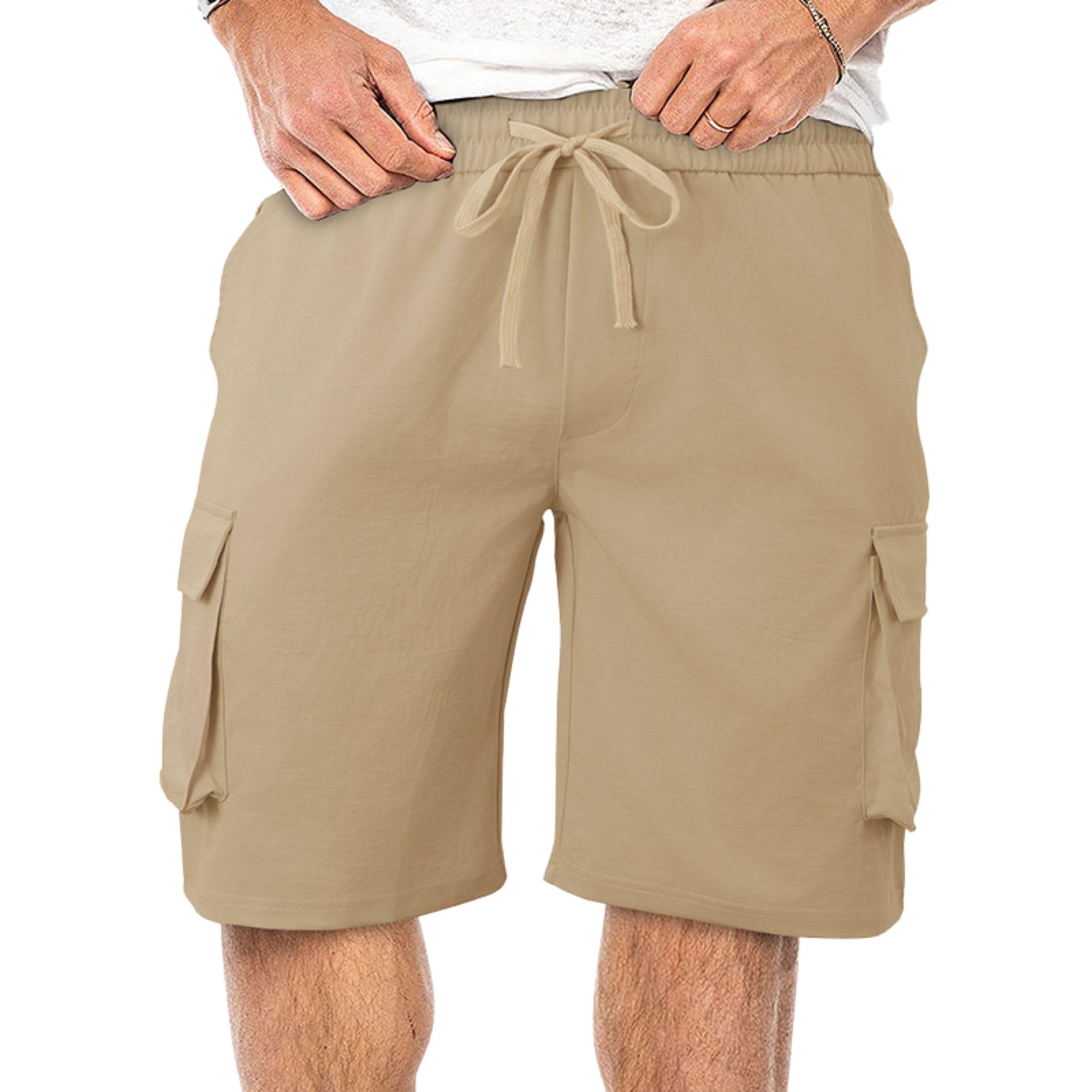 Mens Running Shorts Summer Casual Lightweight Loose Solid Color Workout Gym Sports Bermuda Shorts Training