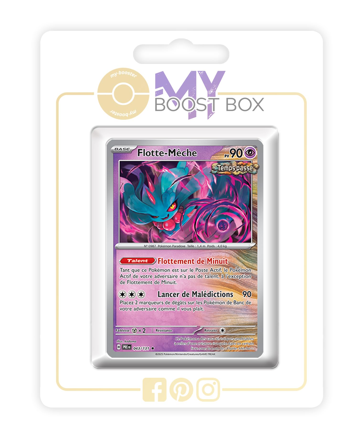 Flotte-Mèche 043/131 Temps Passé Holo Ou Reverse – Myboost X Écarlate Et Violet 8.5 Évolutions Prismatiques – Coffret 10 Cartes Pokémon Françaises