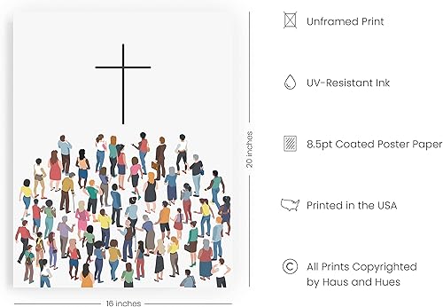 Miniatura 2 de Haus and Hues Pósteres religiosos de pared, la cruz de Jesucristo, carteles religiosos para niños, imágenes espirituales, imágenes religiosas,