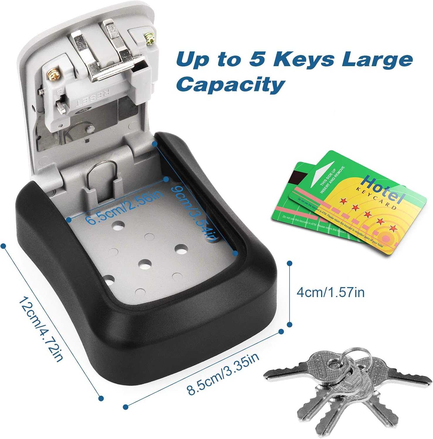 Key Lock Box, Combination Lock Box Wall Mounted Waterproof Key Storage Lock Box for Outdoor & Indoor 5 Keys Capacity Re-Settable Code : Everything Else