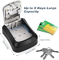 Vista 3 de Caja de bloqueo de llaves, caja de bloqueo combinada, caja de bloqueo impermeable montada en la pared, caja de almacenamiento de llaves