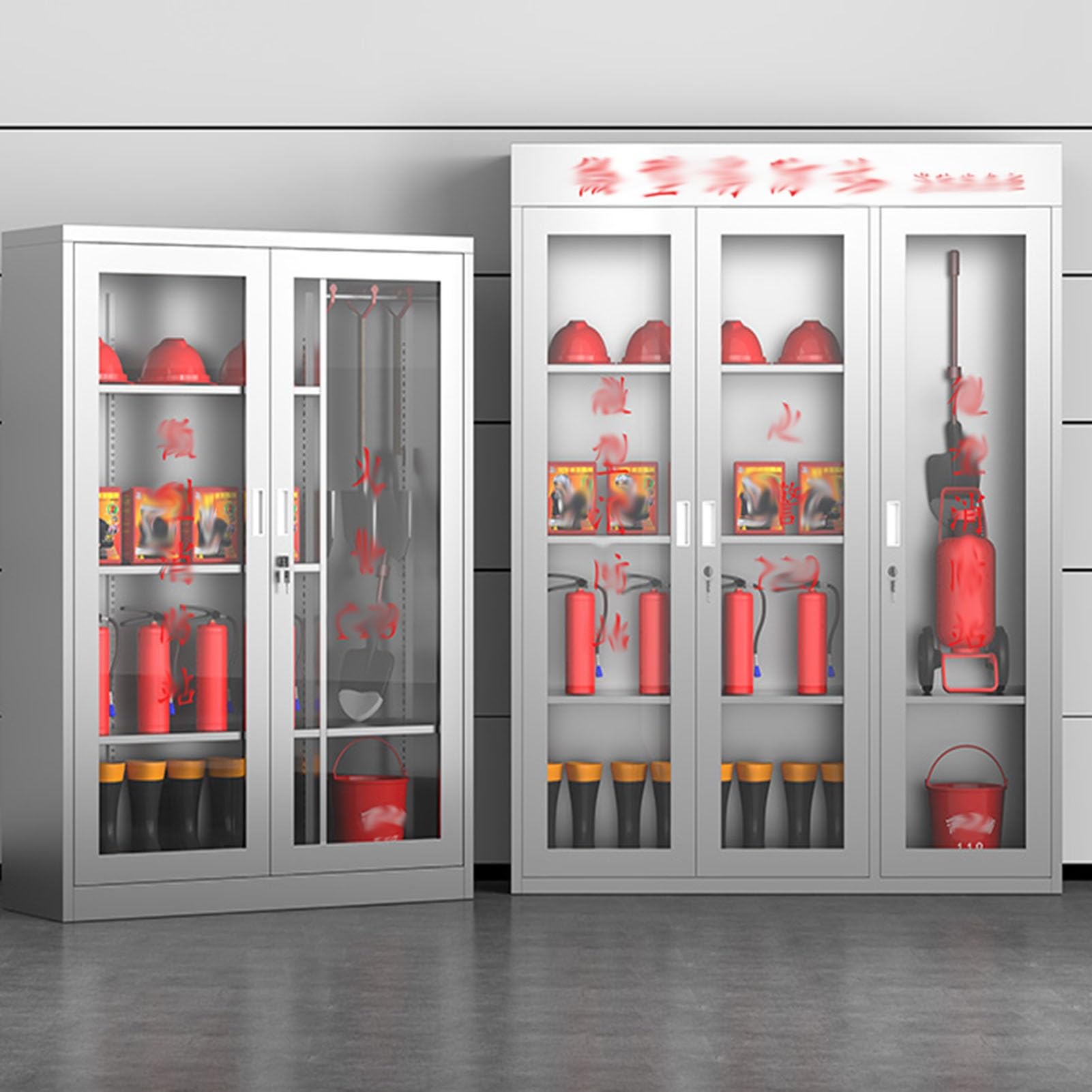 Lagerschrank Für Brennbare Stoffe, Manuell Verschließbarer Feuerlöscherschrank Mit Schloss, Sichtbarer Brandschutzschrank Mit Gehärtetem Glas Für Gewerbliche(50x25x80cm)