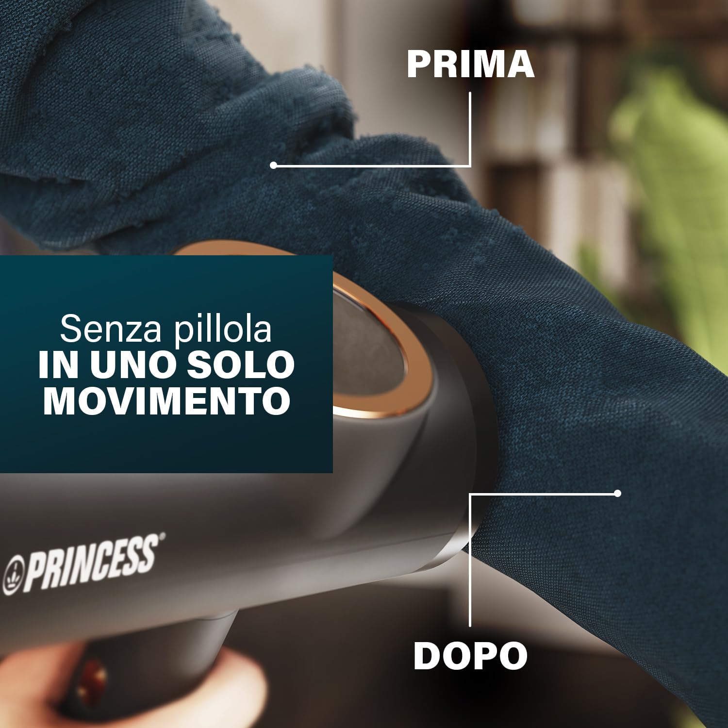 Princess Stiratrici a vapore verticali – Ferro da stiro a vapore 2 in 1 con rimuovi pelucchi – uccide il 99% dei batteri – si scalda in 30 secondi – leggero – 1300 W – 332890