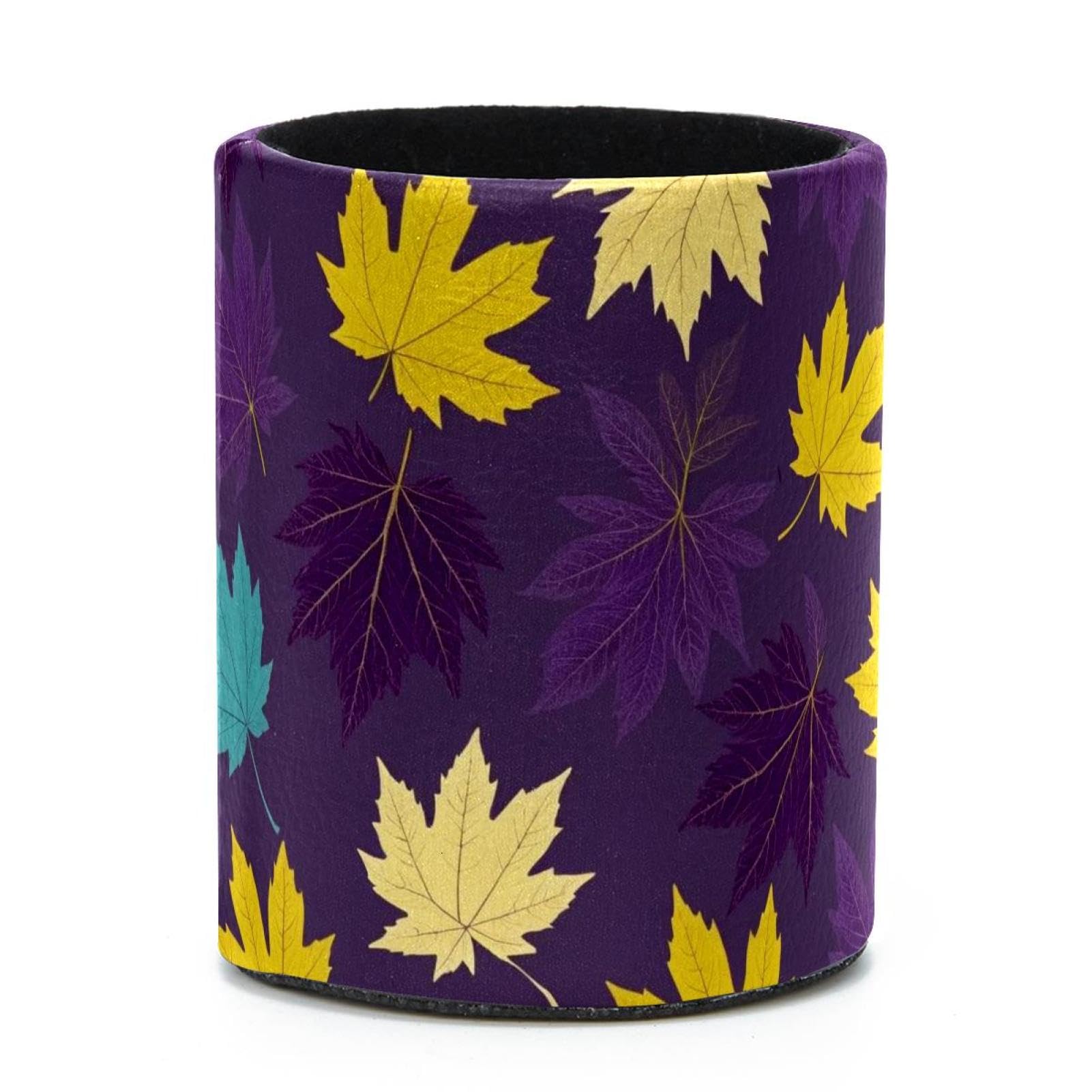 VAPOKF Round Pencil Holders for Desk, Artistic Leaves Pen Holders Pen Pot Makeup Brushes Storage Desktop Stationery Supplies Organiser for Home Office