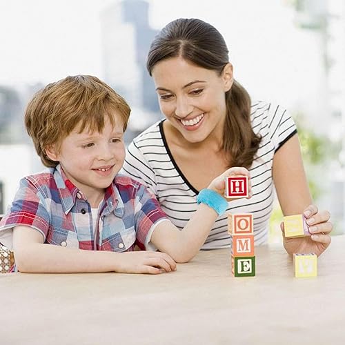 Miniatura 6 de Paquete de 2 pulseras sensoriales con peso azul, entrada de presión profunda para niños con TDAH SPD, aumenta la retroalimentación cinestésica de la