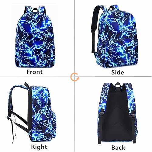 Miniatura 4 de mezhsa Mochila escolar para niño, mochila primaria relámpago medio, portátil, portátil, impermeable, ligera, de 17 pulgadas, 1-azul, Mochilas de