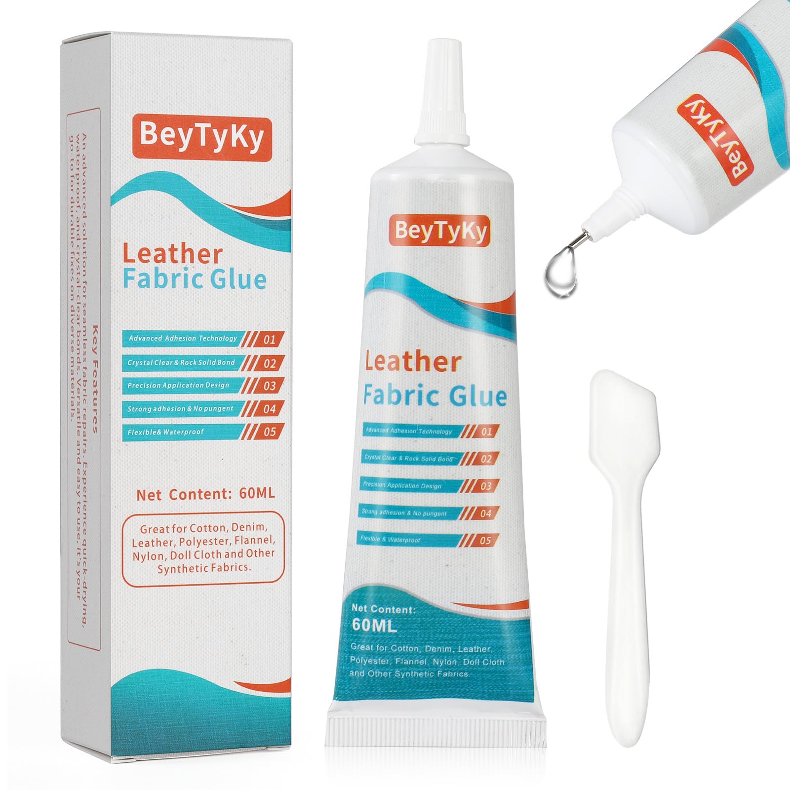 Strong Permanent Fabric Glue - Clear, Washable, No-Sew Liquid Stitch Glue for Fabric Clothing Repair (60ML*1PCS)