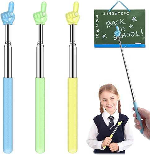Miniatura 9 de Dumero - Puntero retráctil para profesor para lectura de niños en el aula, puntero de dedo extensible para la escuela, palo de señalar con el dedo