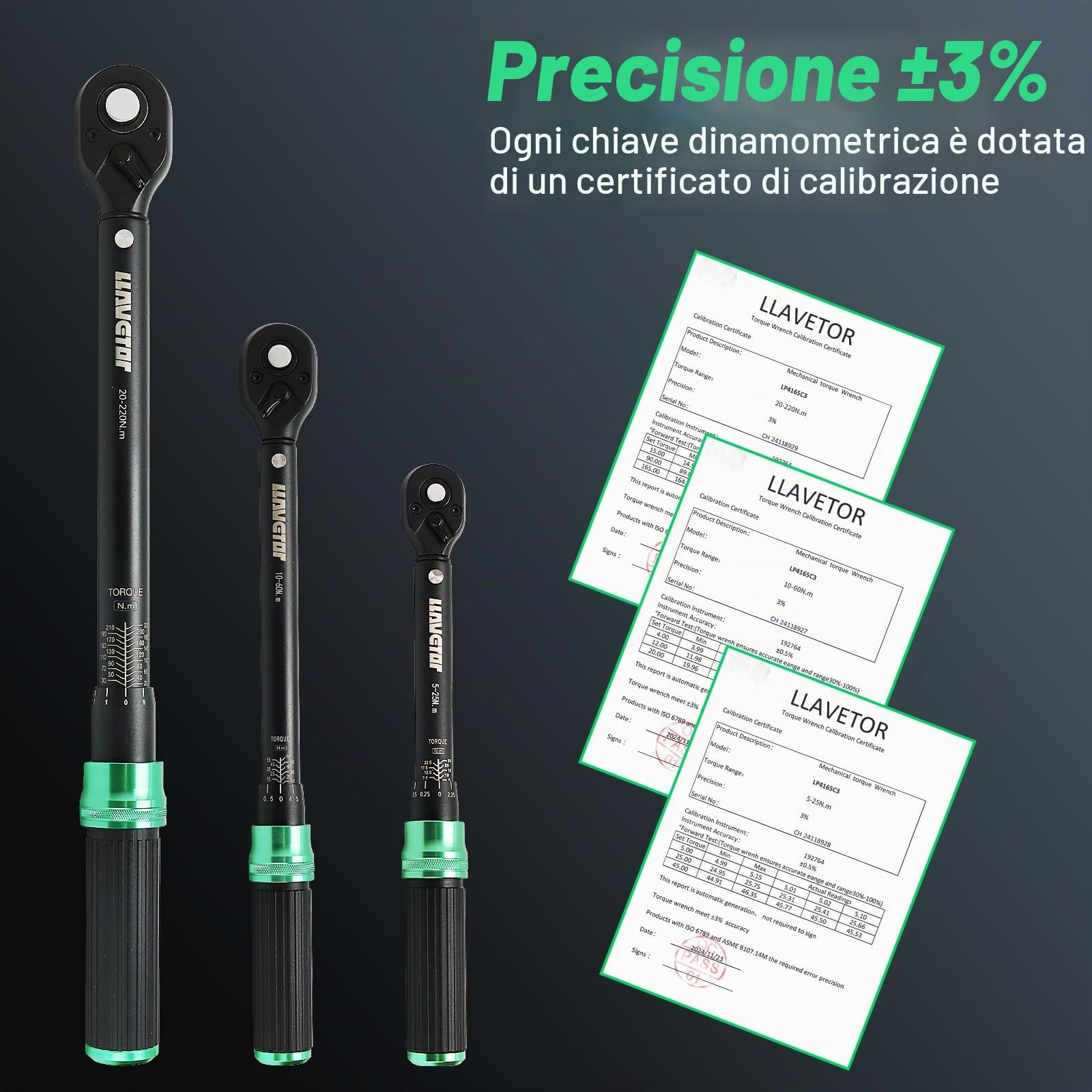 Chiave dinamometrica 3/8 1/2 3/4 pollici, set di chiavi dinamometriche 3 pezzi, 4-20 Ft.lb, 5-45 Ft.lb, 15-165 Ft.lb, chiavi dinamometriche a due vie per la manutenzione di biciclette, moto e