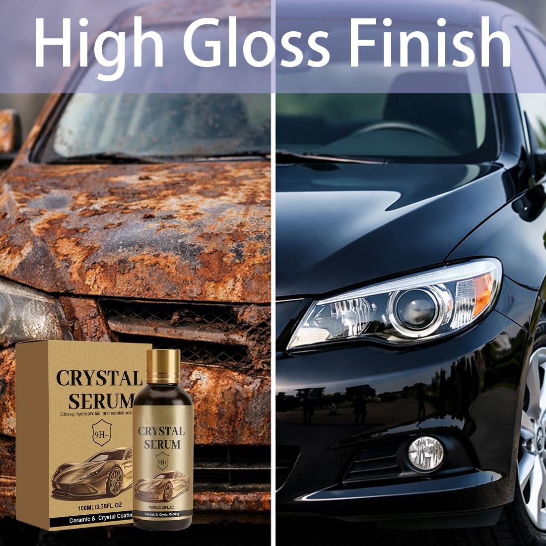 100ml PTZ Cristal Serum – Advanced Graphene Ceramic Coating for Cars | 9H Graphene, Ultimate Quick Effect Car Coating Spray for Shine & Protection, Nano Coat Restore for Paint, Glass & Wheel (2PCS) - 3