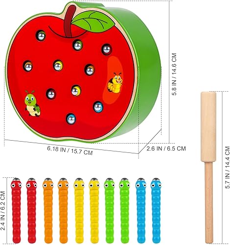 Miniatura 2 de STOBOK Juguetes Montessori de madera, juguetes magnéticos de aprendizaje de habilidades motoras finas, juego educativo temprano de insectos para