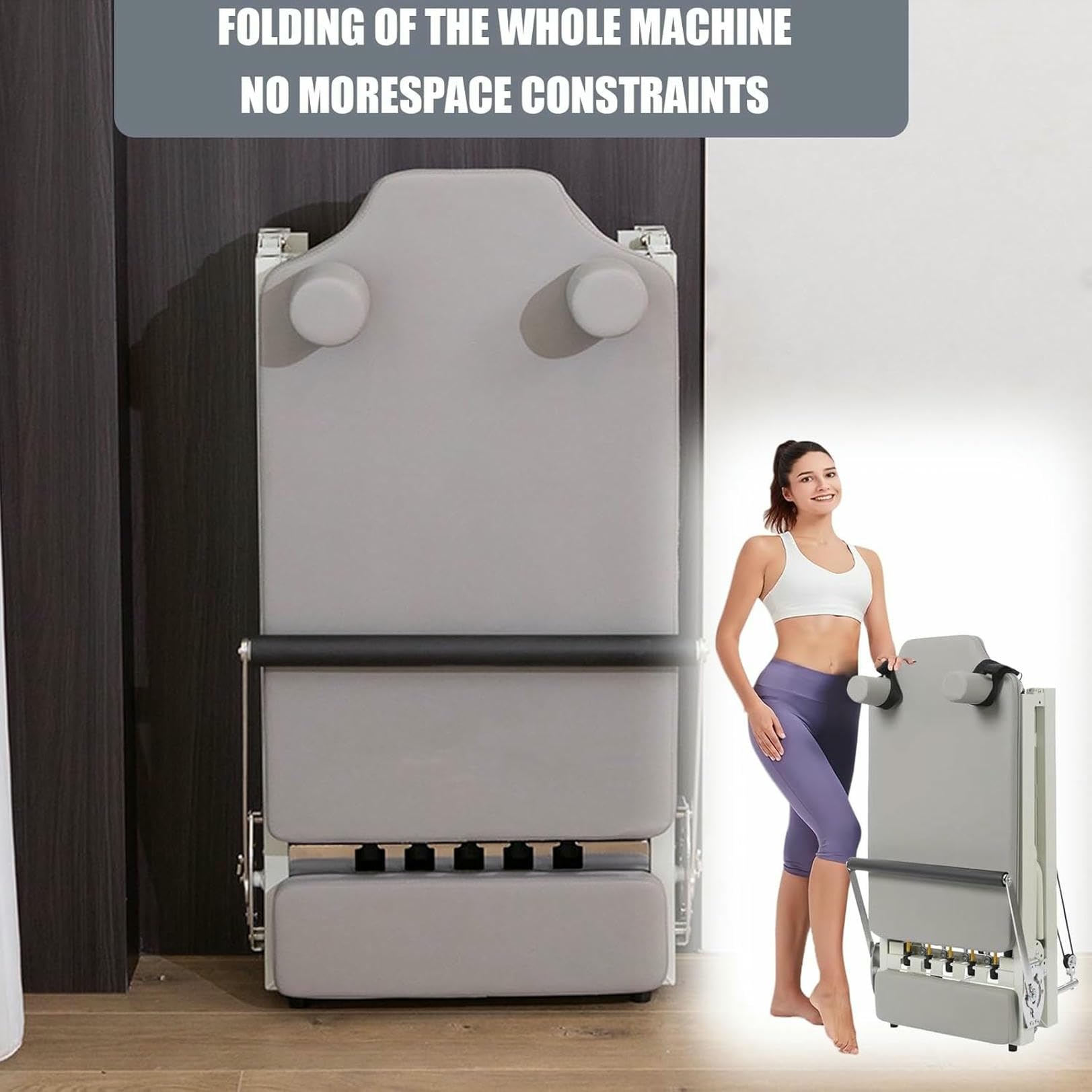 Faltbare Reformer-Pilates-Maschine, Tragbare Reformer-Pilates-Heimfitnessgeräte, Aluminiumlegierung