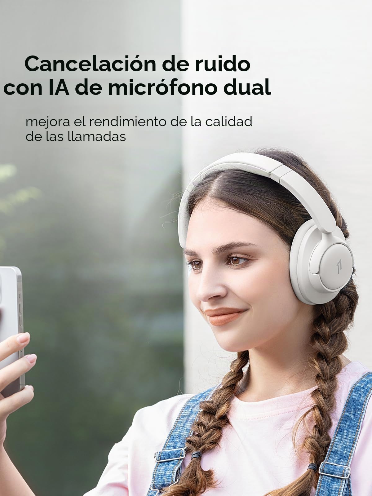 1MORE HQ31 Cascos Inalambricos Bluetooth, Auriculares Cancelación de Ruido Activa Híbrida, Hi-Res Audio, 90 Horas de Reproducción, Personalización vía App, Llamadas Claras, Cómodos y Plegables