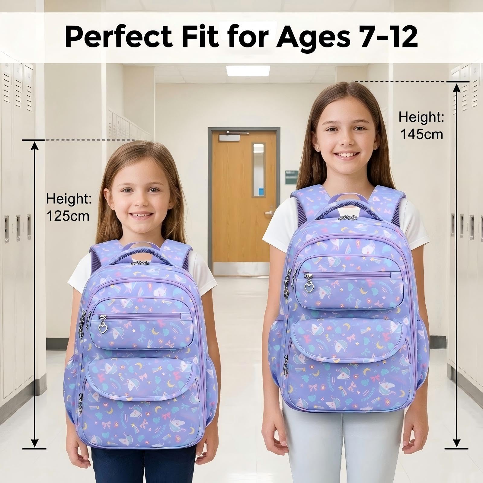 Mochilas Escolares Niña Niño Gran Capacidad Mochila Escolar para 7-12 Años Mochila Infantil Impermeable Multicompartimento Cómodo y Transpirable Mochilas Primaria