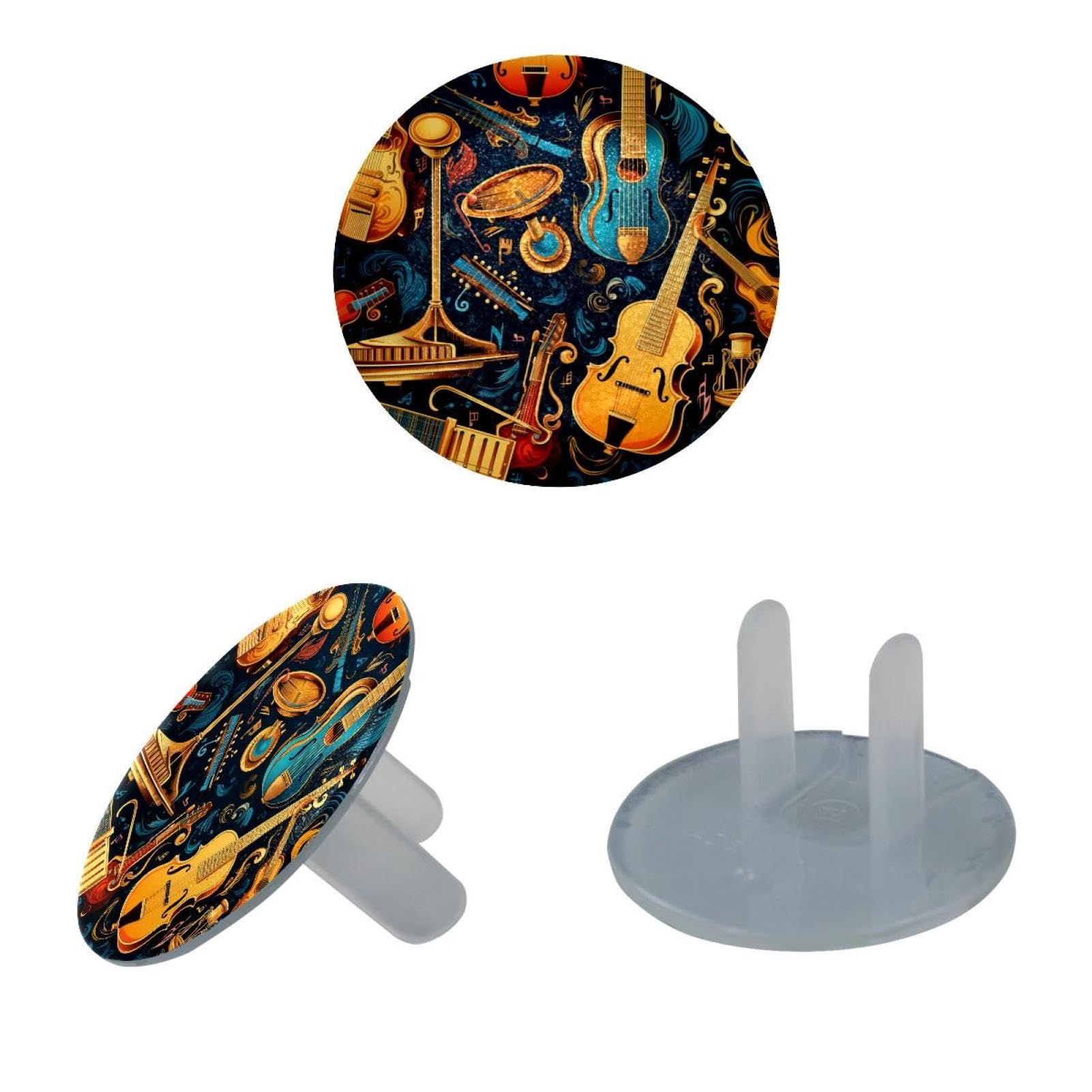 12 Pack Musical Instrument Child Proofing Outlet Covers, 2-Prong Safety Socket Caps, Electrical Plugs Guard for Housing Living Room Bedroom Kitchen Bathroom Kids Room