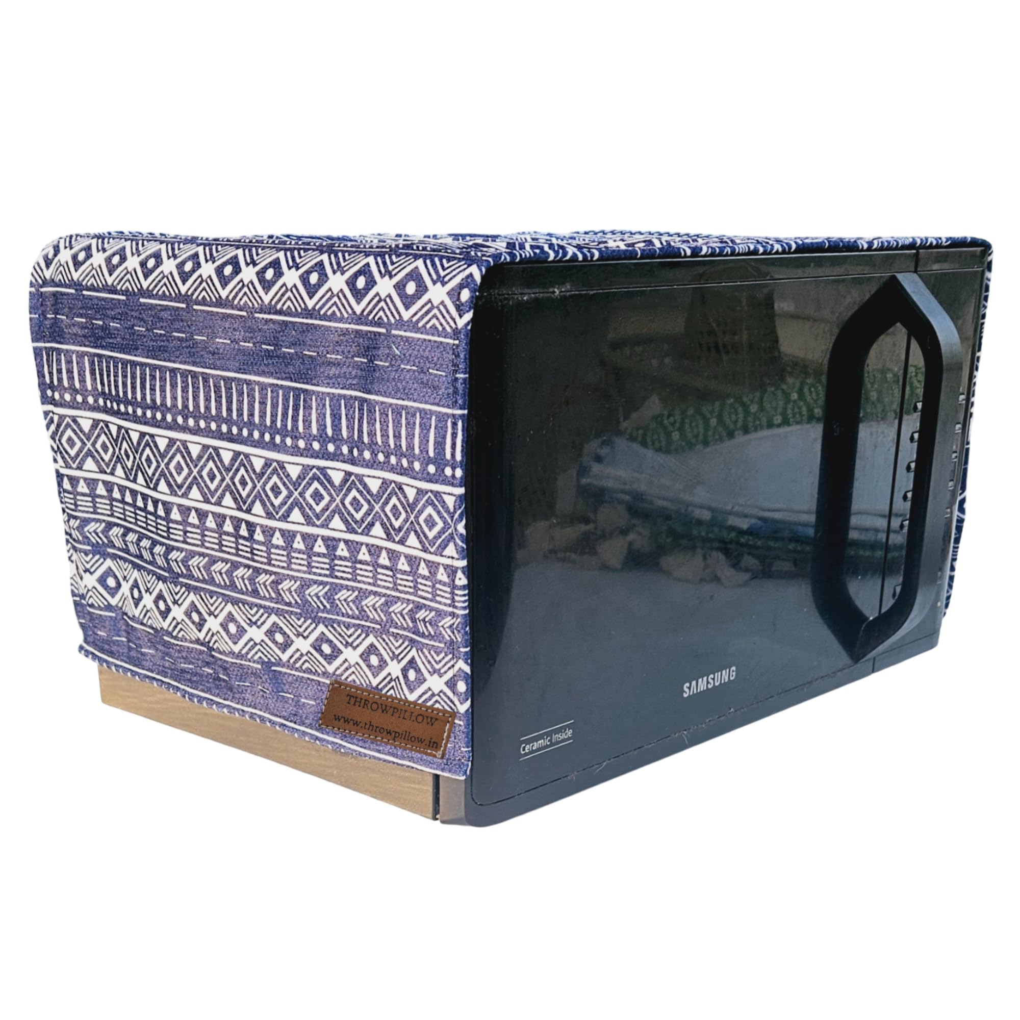 WWW.THROWPILLOW.IN Navy Blue Tribal Printed Decorative Microwave Oven Cover Fits 20Ltr Capacity Microwave (20L- 30x100cm, Navy Blue)-image-32