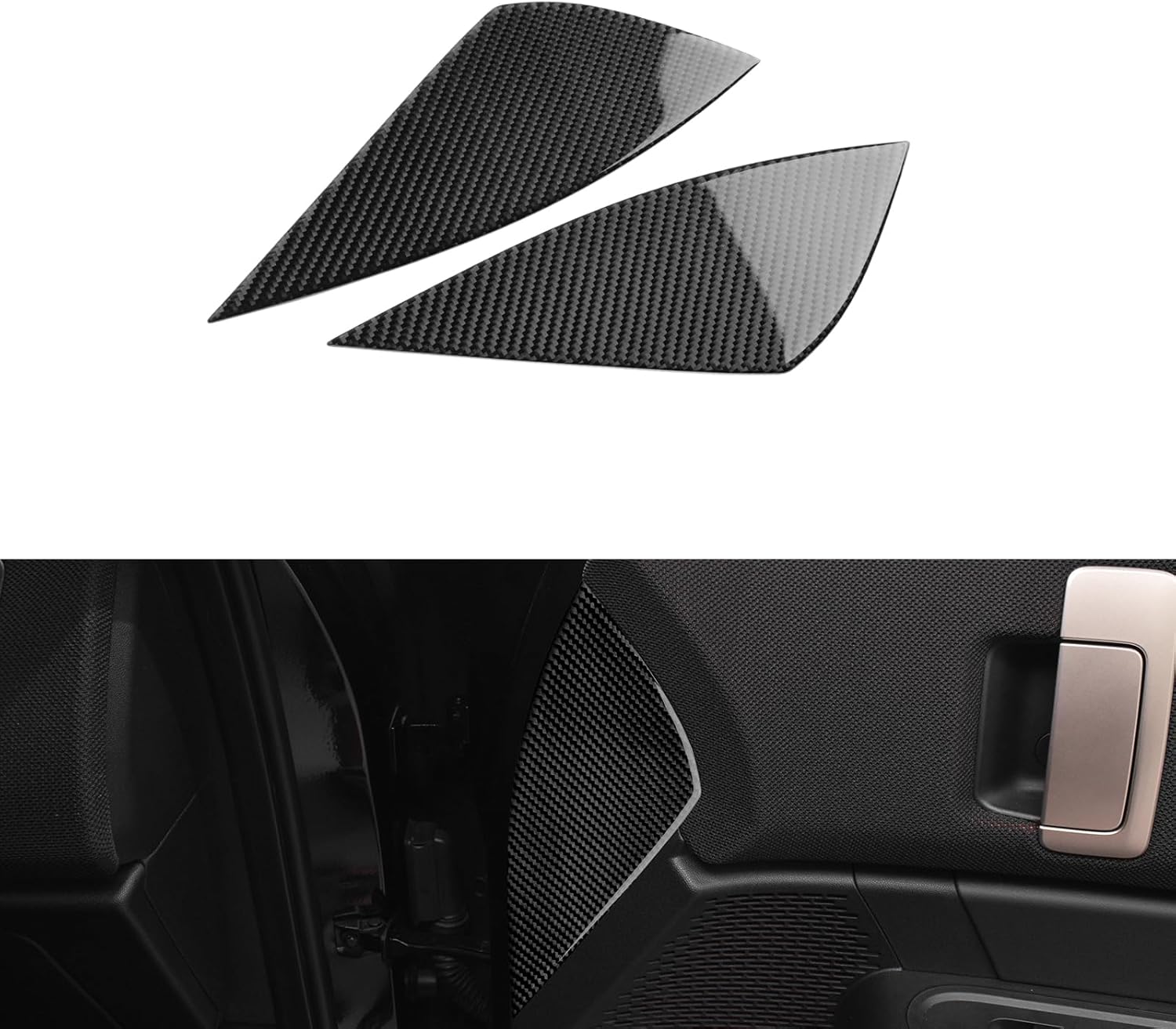 Side Door Panel Strip Real Carbon Fiber Covers 4pcs for MINI 2024 U25 Countryman, Covers Decoration Protective Interior Car Accessories for BMW 2024 UP, Black