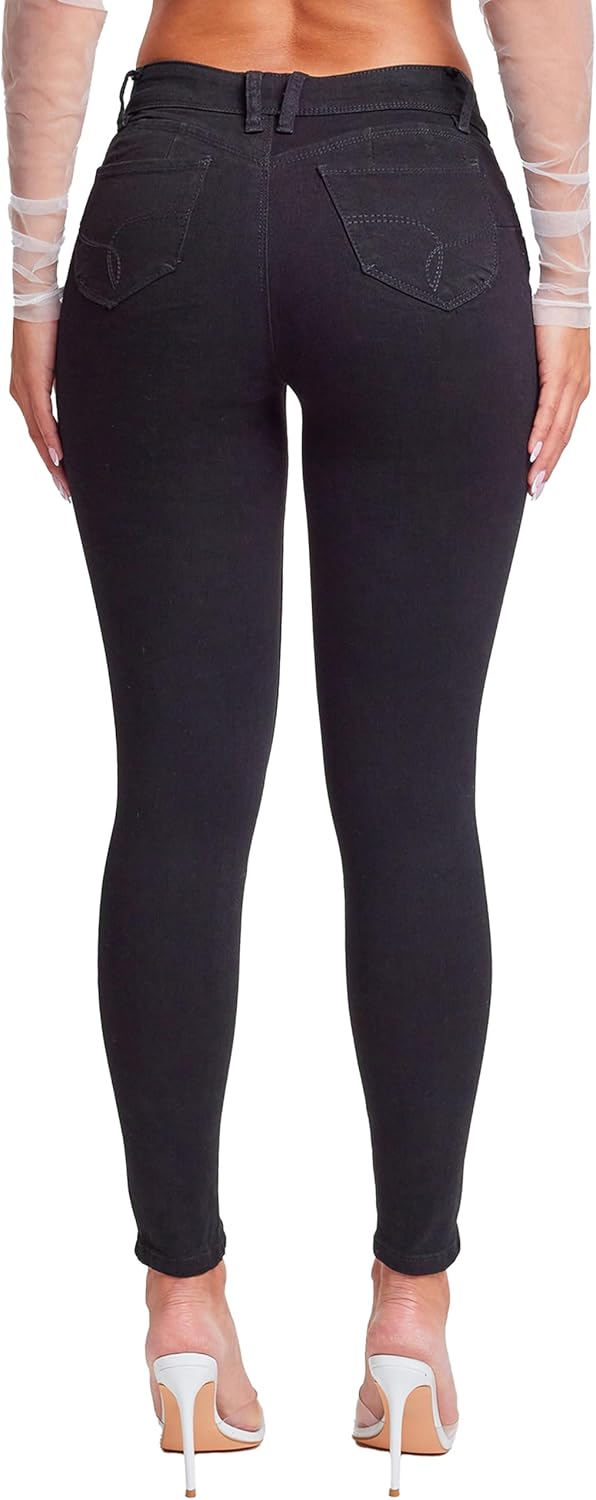 YMI Women's Juniors Mid-Rise Wannabettabutt Skinny Jeans - Image 3