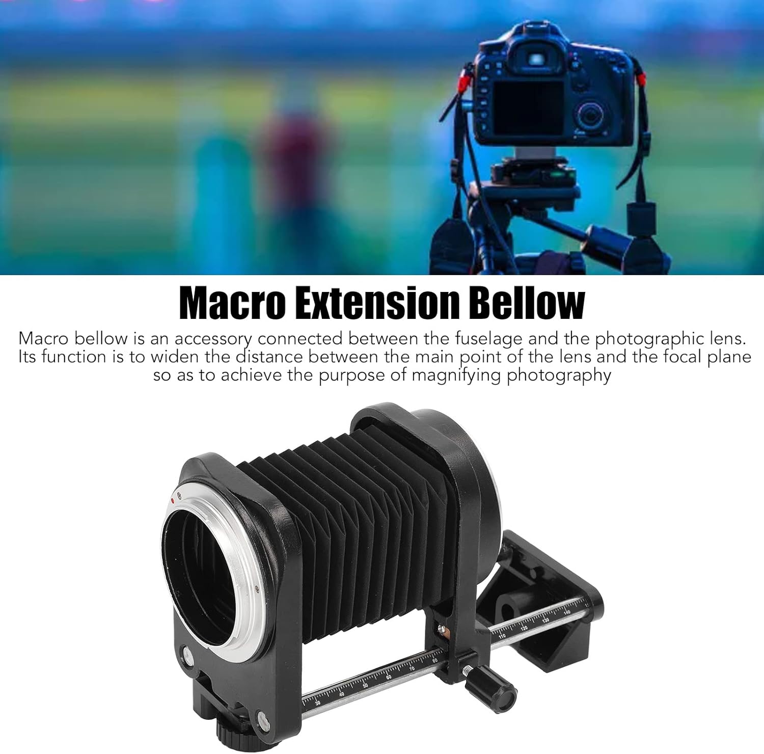 Macro Bellow Zinc Alloy Macro Lens Extension Bellows Tube for R Mount Digital Cameras