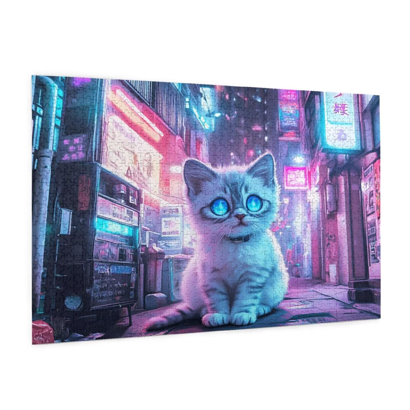 Puzzle kot, 1500 elementów, puzzle uliczne dla dorosłych, z pudełkiem na prezent, "zrób to sam", duże drewniane puzzle dla dorosłych, gra zręcznościowa dla całej rodziny, prezenty dla kobiet, 87 x 57