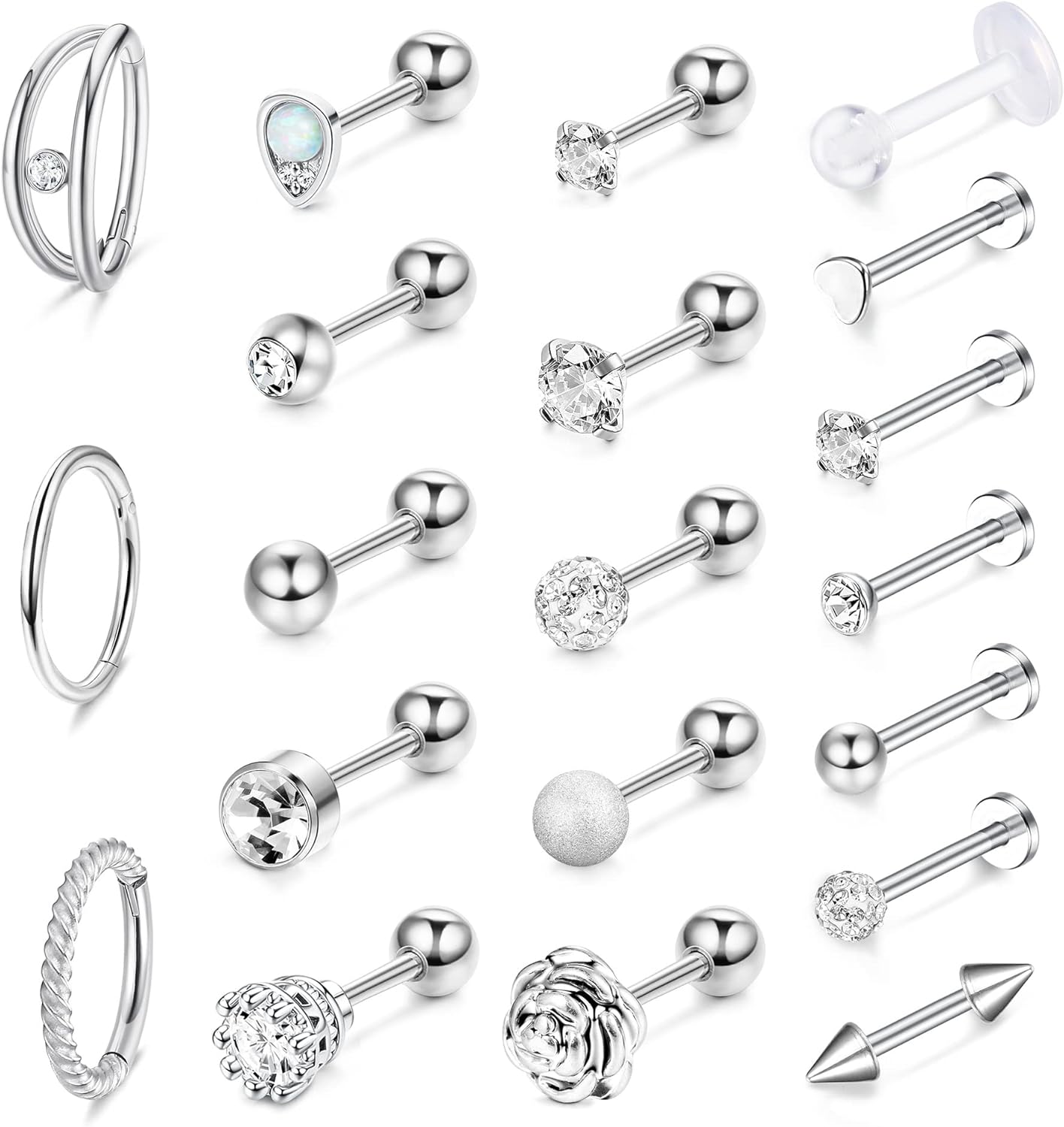 MILACOLATO 20 Pcs Cartilage Earrings Helix Piercing Tragus Cartilage
