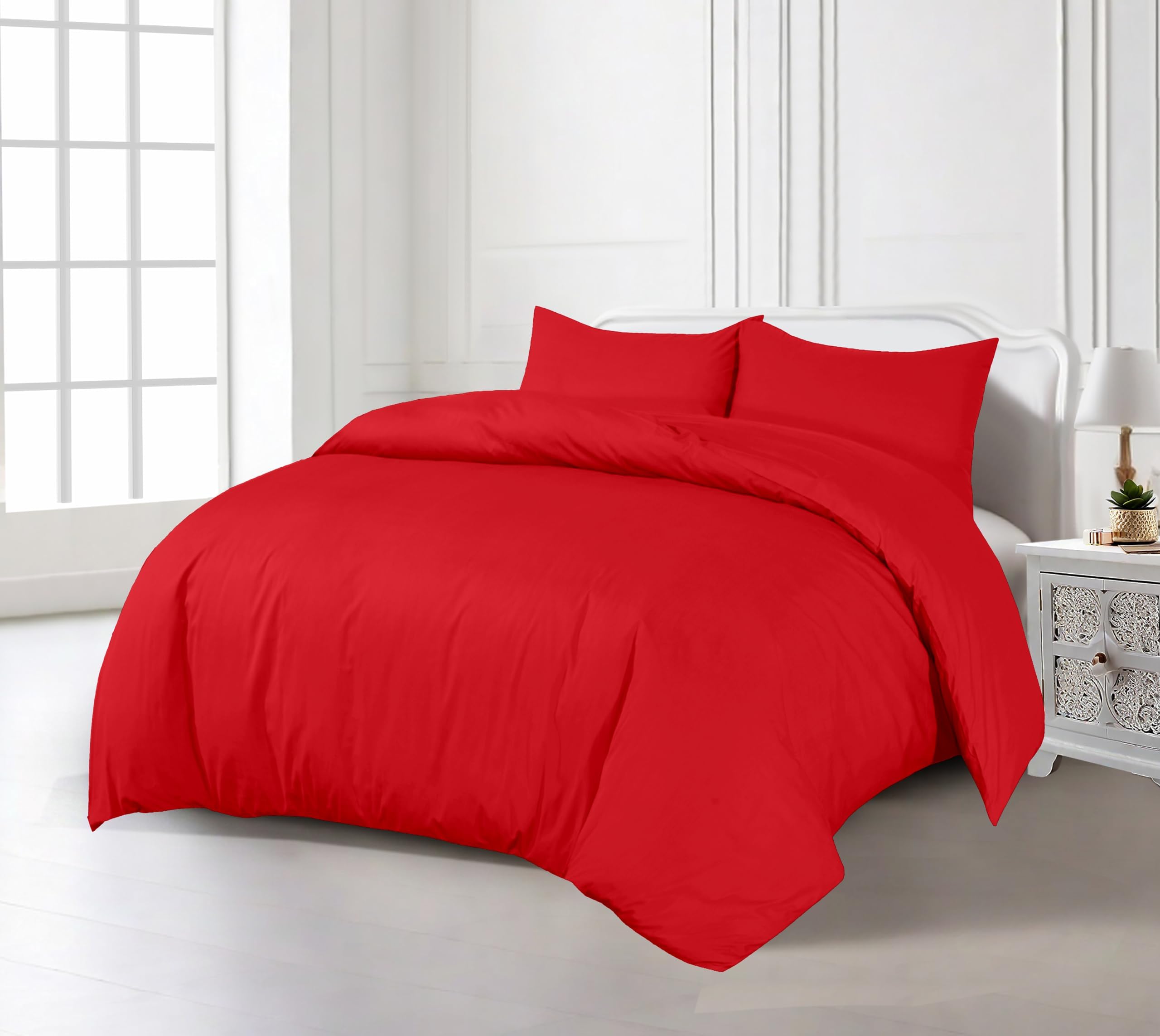Rapport Stars Reversible Duvet Cover Bed Set, Polycotton Red, Single