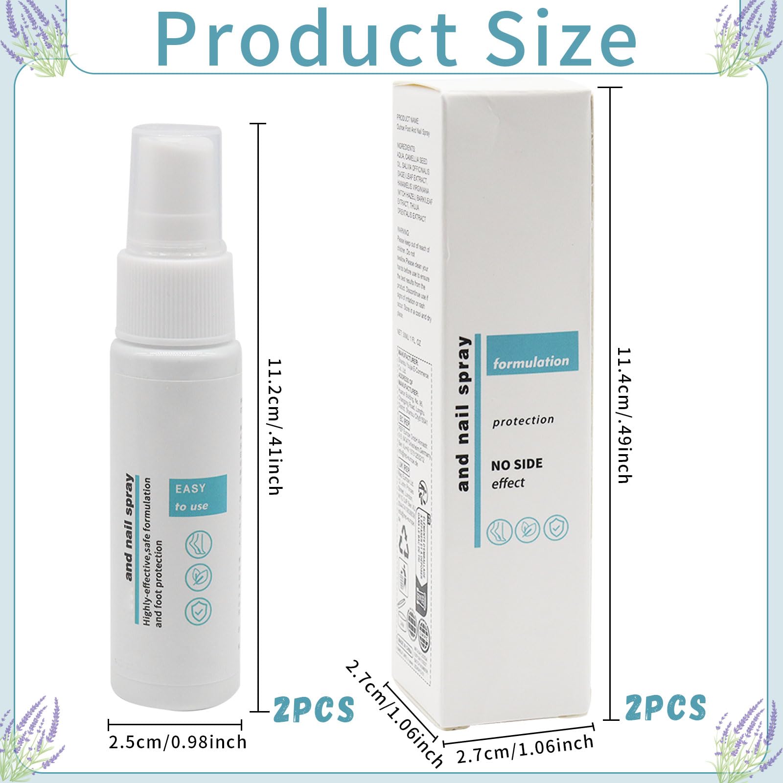 2 x 30ml Spray Contra Hongos En Los Pies, Spray Fungicida Contra Hongos En Los Pies, Tratamiento De Hongos En Los Pies Spray Protector Para El Cuidado De Las Uñas y Los pies, Alivia El Picor