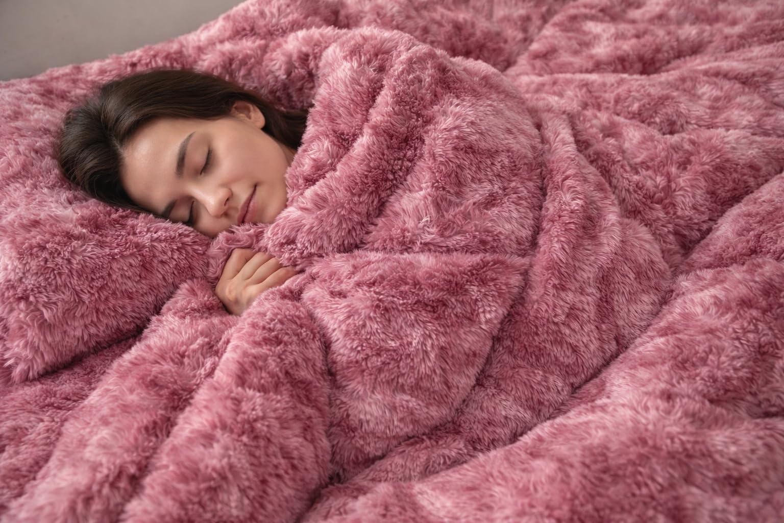 Luxury Rabbit Fur Quilt – Ultra-Soft Premium Bedding AC Comforter Blanket, All‑Season Plush Cozy Warmth for Restful Sleep (Pink)-image-11