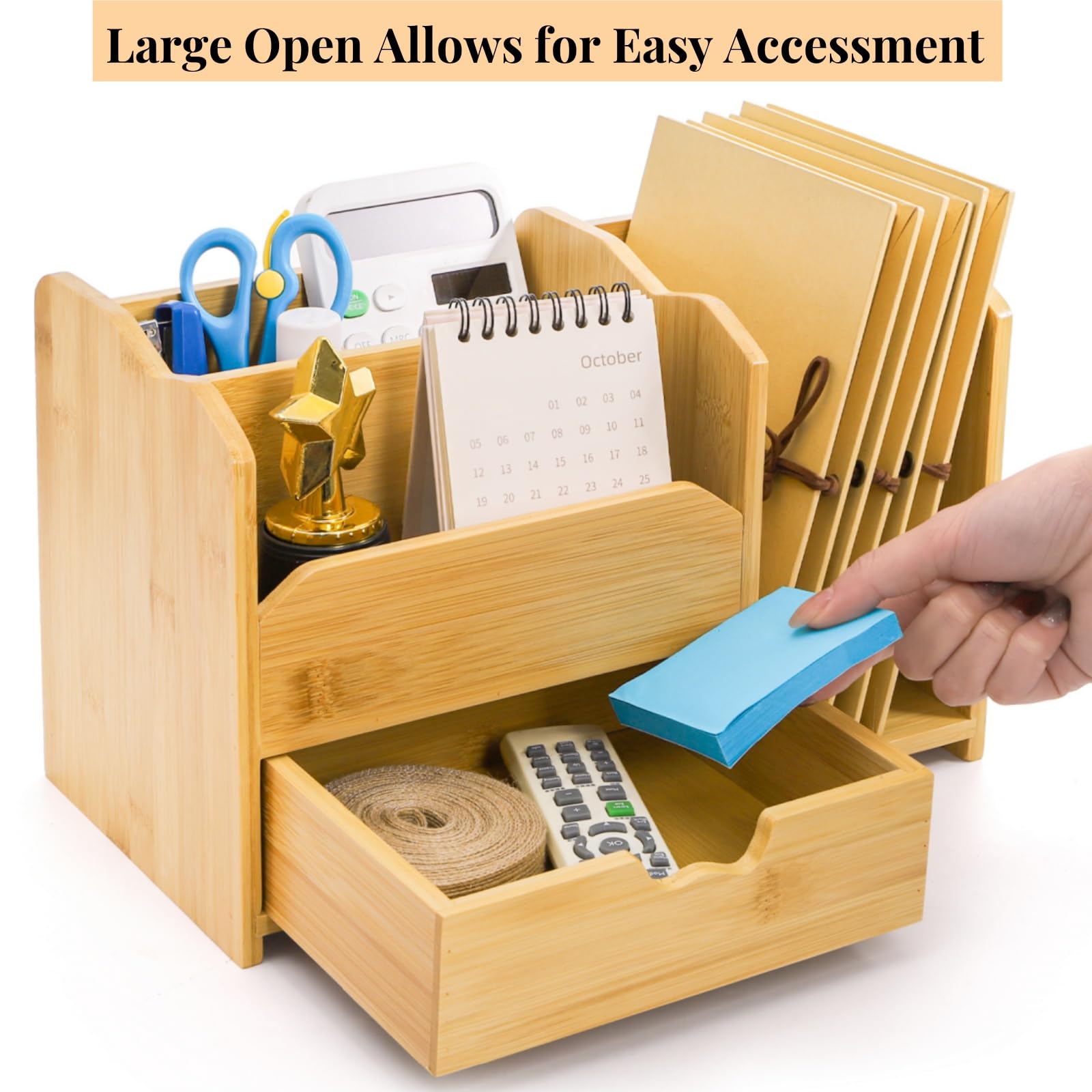 ZAVOOS Bamboo Desk Organizer Gallery Image