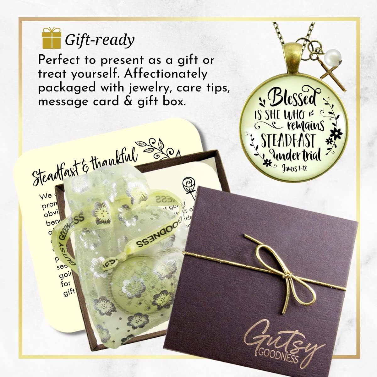 Gutsy Goodness Hope Words Necklaces Handmade Encouragement Message Jewelry Pendants