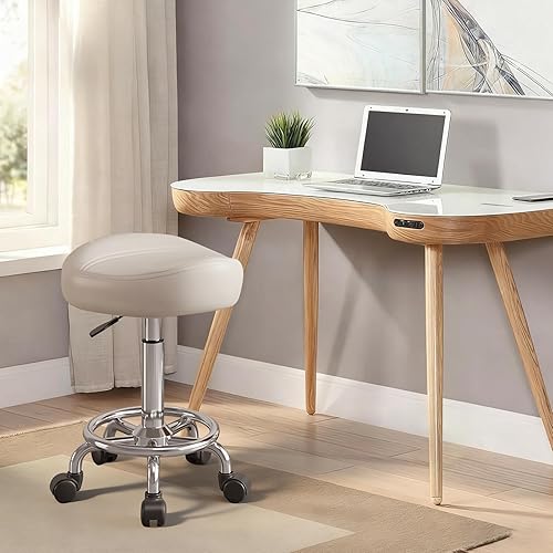 Miniatura 3 de Taburete con pedal de anillo, silla hidráulica ajustable con ruedas para uso médico, masaje, salón, spa, cocina y dibujo