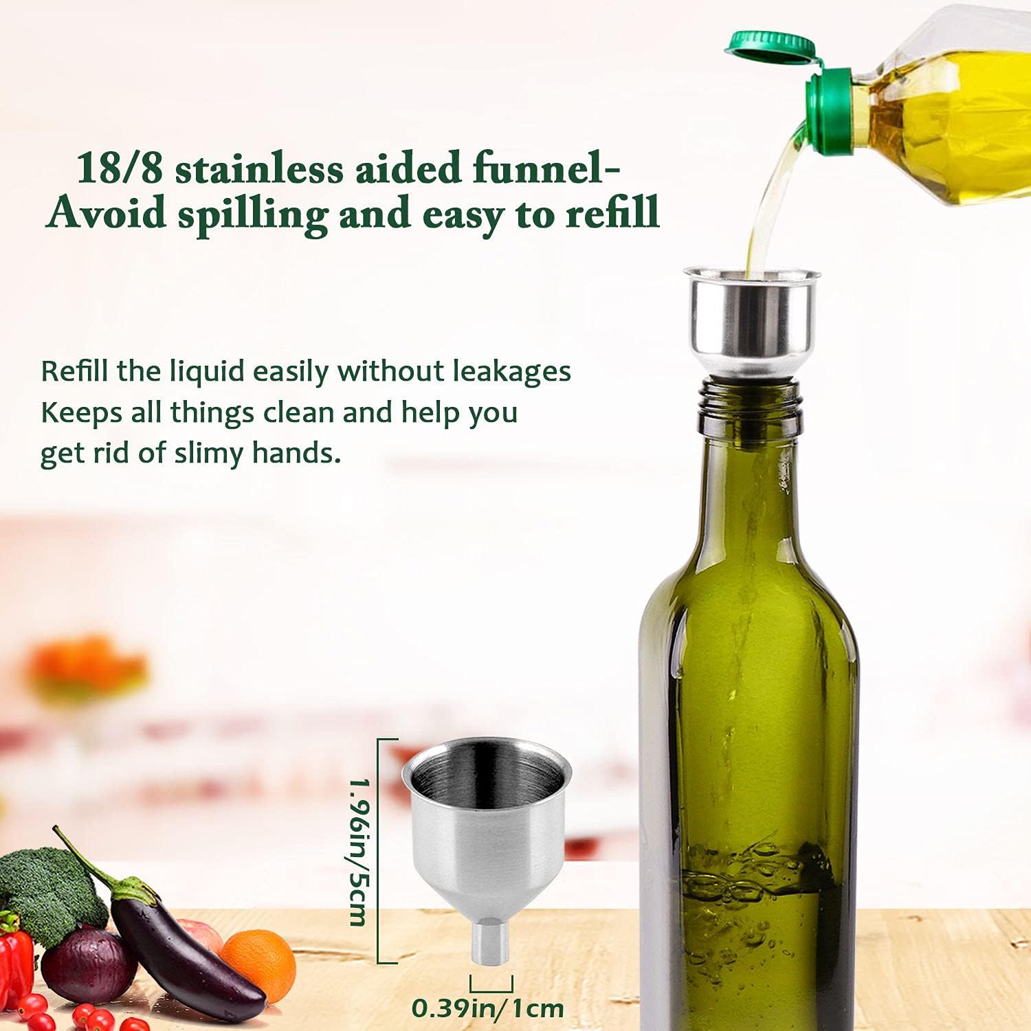 Glass Olive Oil Dispenser Bottle, Oil Bottle Drizzler with Pourer and