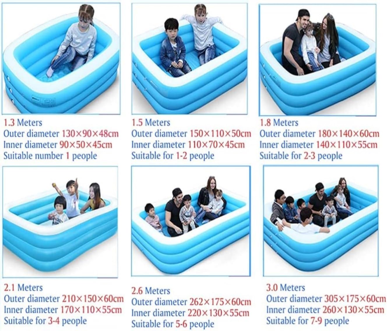 Piscina gonfiabile for famiglie Swim Centre, rettangolare, for adulti, for feste estive in acqua, for cortile, piscina estiva for bambini,Piscine gonfiabili