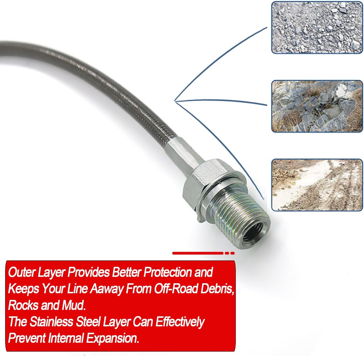 Front Stainless Brake Lines Compatible With 1971-1987 Chevy GMC C/K 10 15 20 K5 Blazer 4-6" Lift