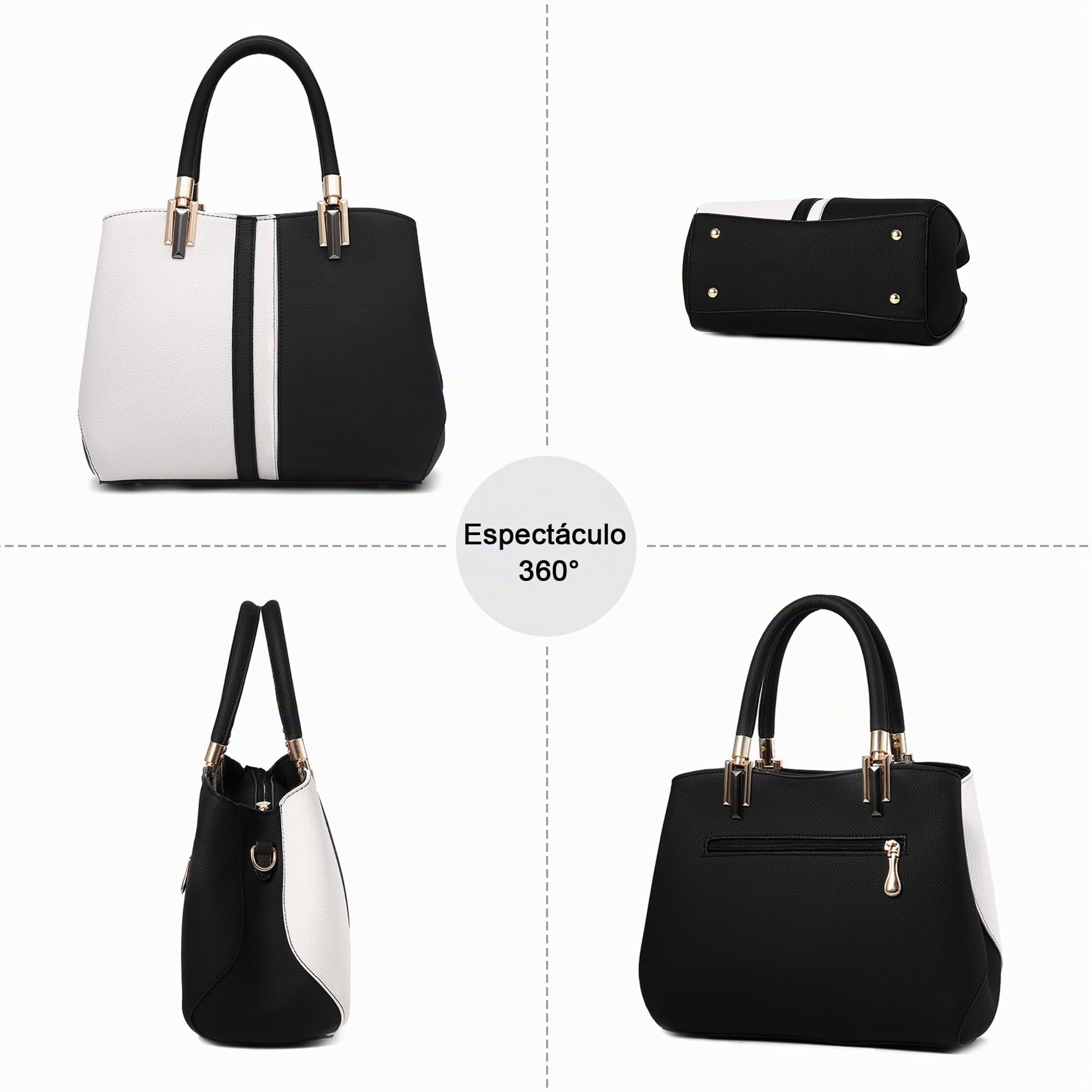 VARLIVOO Nuevo Elegante Bolsos para Mujer Bolsos de Mano Bolsos Mujer Bolso de Hombro de Mujer Totes para Mujer Bolso Señoras Hobo Bolsas PU Cuero Negro