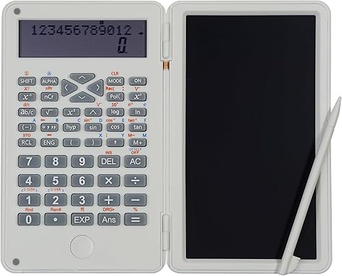 Calculadora científica con tableta de escritura LCD borrable, pantalla de 2 dígitos de mano, tamaño de bolsillo, calculadoras portátiles para