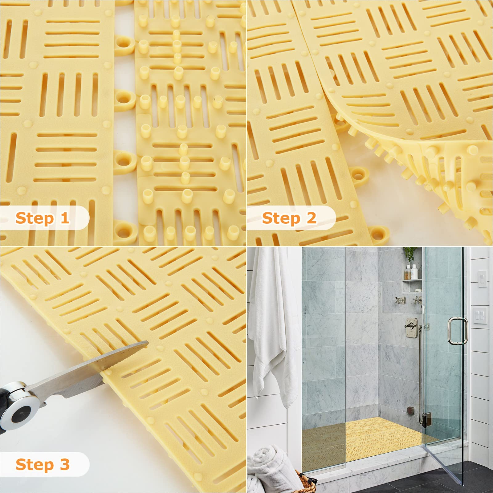 Modulare PVC-Drainagematten – Rutschfest, Wasserdicht, Mit Abflusslöchern Für Dusche, Pool, Küche