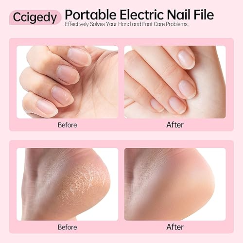 Miniatura 3 de Kit de taladro eléctrico profesional para uñas, lima de uñas eléctrica inalámbrica de 9 velocidades con pantalla LED, máquina de taladro de uñas