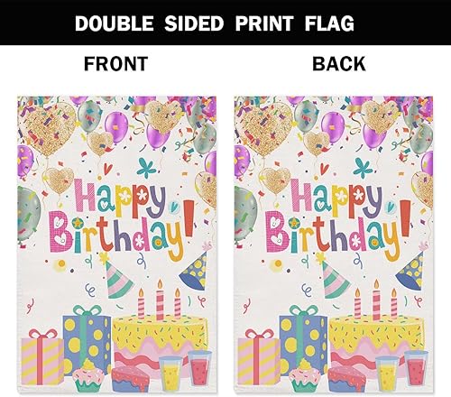 Miniatura 3 de HOSNYE Banderas de jardín de feliz cumpleaños, banderas de jardín de doble cara, banderas de jardín de 12 x 18 pulgadas para decoración de patio al
