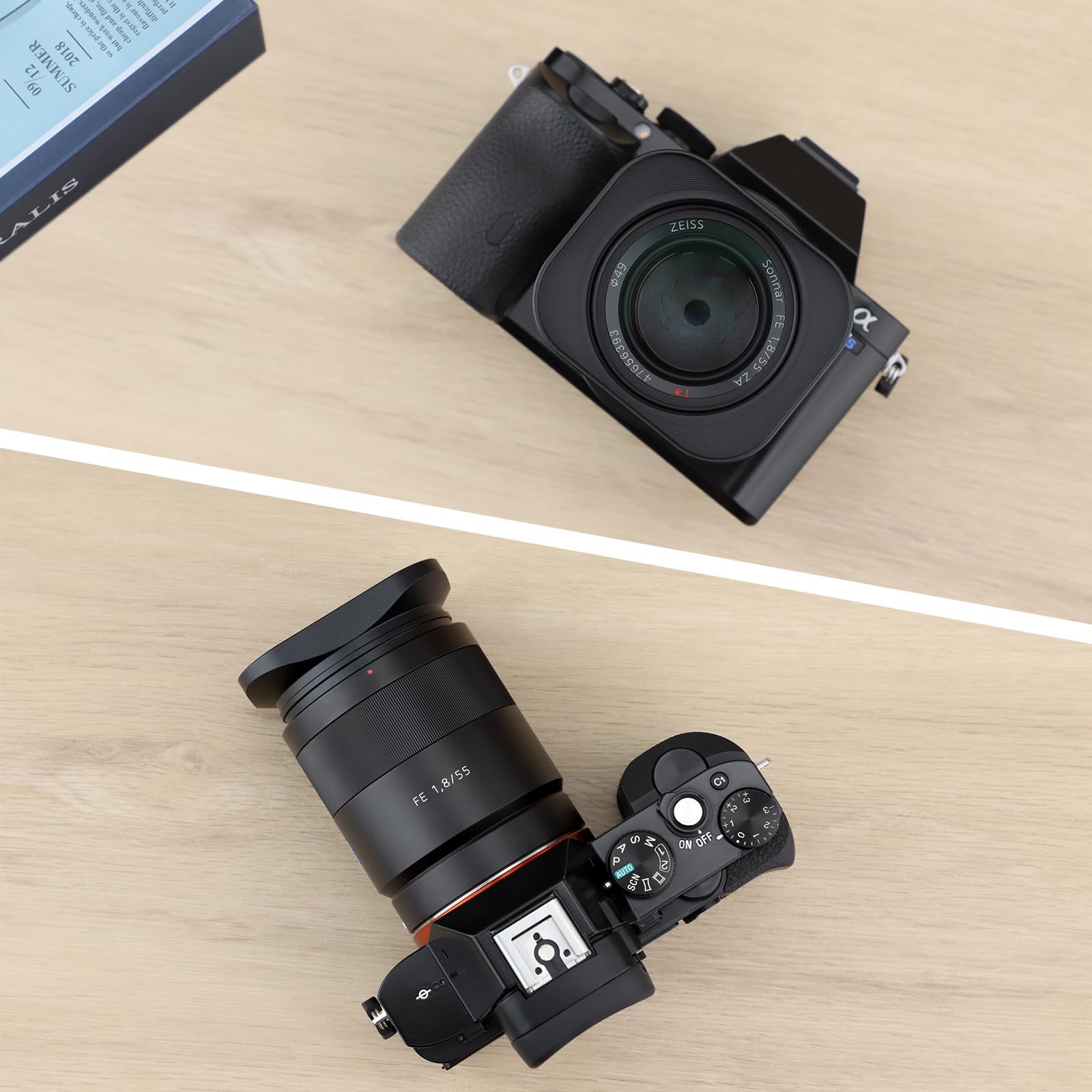 Haoge Paraluce quadrato in metallo per Sony FE 35 mm F2.8 55 mm/F1.8 ZA FE 24 mm F1.8 ZA E Mount baionetta ombra LH-RX1