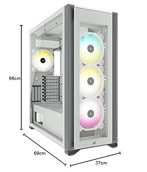 ホワイト RGBファン搭載 PCケース　コルセア iCUE 5000X RGB QL True White | CORSAIR ミドルタワー型PC