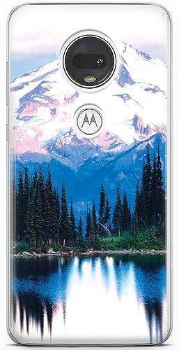 Vista 5 de Mertak Funda para teléfono compatible con Motorola Edge + Moto G9 G8 Plus G7 Play Power Z4 Flexible Aqua Sea Wave Surf Ligero Gaviotas Diseño