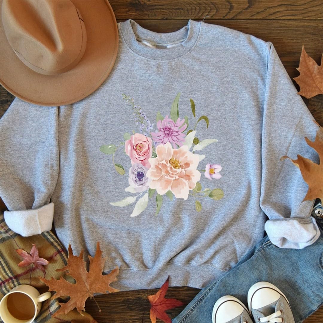 Bright Spring Flowers Iron On Transfers - Heat Transfer Vinyl Decals Patches Design - Stickers T-Shirts Clothing Hats Pillows Backpacks for Women Crafts