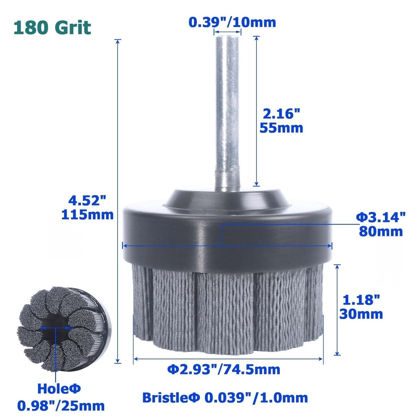 Szczotki ścierne z nylonu tarczowego Węglik krzemu Wykańczanie powierzchni Gratowanie Usuwanie rdzy Szczotka do czyszczenia Mocna frezarka CNC(Grit180 Dia80mm)