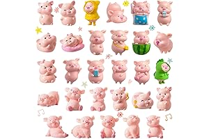 Exquisite Resin Pig Figurines for Miniature Landscapes and Party Supplies
