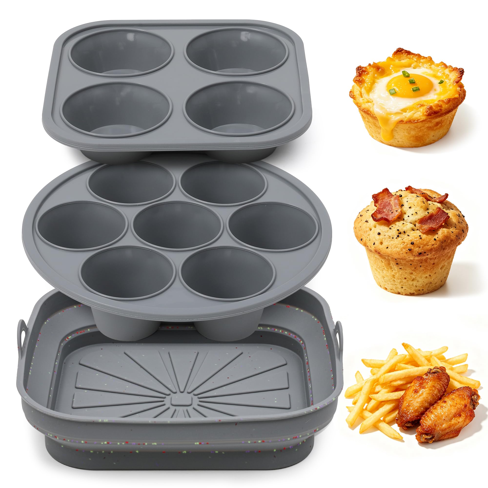 Vinino Silicone Air Fryer Accessories Set, BPA free, Fits 5‑8QT Air Fryers