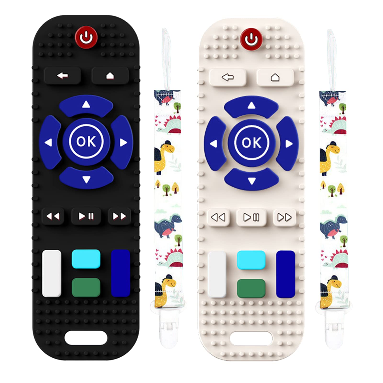 2 Pack Baby Remote Control Toy, Remote Teether for Babies 6-12 Months,Teething Toys for Babies 0-6 Months, Baby Toys 6 to 12 Months, Early Sensory Chew Toys