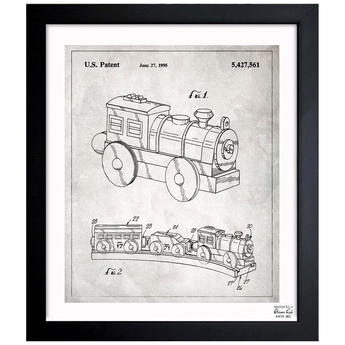 Amazon.co.jp: Toy Train, 1995' ヴィンテージフレーム付きウォール