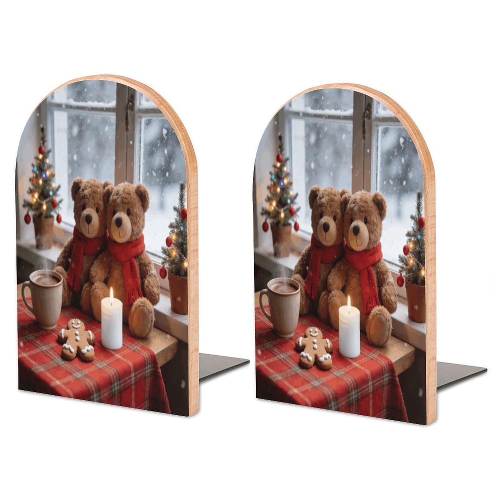 Sujetalibros decorativos de madera para estantes, el regalo ideal para lectores